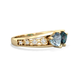 Aquamarine Heart To Heart 14K Yellow Gold ring R3342