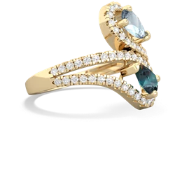 Aquamarine Diamond Dazzler 14K Yellow Gold ring R3000