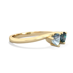 Aquamarine Sweethearts 14K Yellow Gold ring R5260