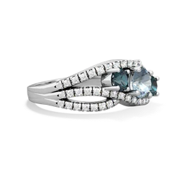 Aquamarine Three Stone Aurora 14K White Gold ring R3080