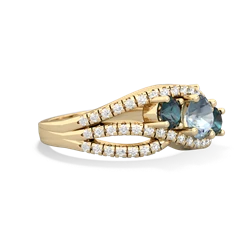 Aquamarine Three Stone Aurora 14K Yellow Gold ring R3080