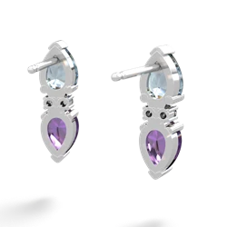 Aquamarine Bowtie Drop 14K White Gold earrings E0865