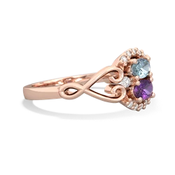 Aquamarine Love Nest 14K Rose Gold ring R5860