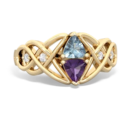 Aquamarine Keepsake Celtic Knot 14K Yellow Gold ring R5300