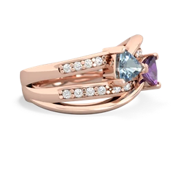 Aquamarine Bowtie 14K Rose Gold ring R2360