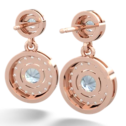 Aquamarine Halo Dangle 14K Rose Gold earrings E5319