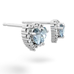 Aquamarine Halo 14K White Gold earrings E7008