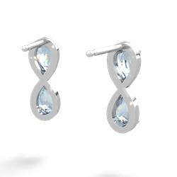 Aquamarine Infinity 14K White Gold earrings E5050