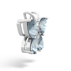 Aquamarine Butterfly 14K White Gold pendant P2215