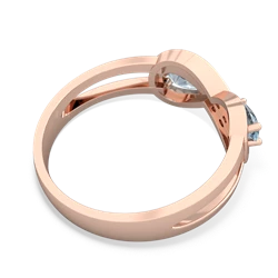 Aquamarine Diamond Infinity 14K Rose Gold ring R5390