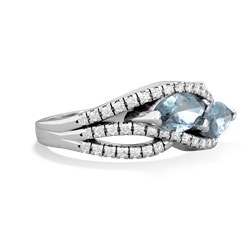 Aquamarine Diamond Rivers 14K White Gold ring R3070