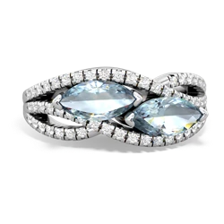 Aquamarine Diamond Rivers 14K White Gold ring R3070