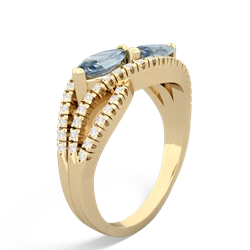 Aquamarine Diamond Rivers 14K Yellow Gold ring R3070