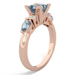 Smoky Quartz 6Mm Princess Eternal Embrace Engagement 14K Rose Gold ring C2002