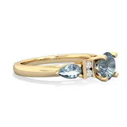 White Topaz 6Mm Round Eternal Embrace Engagement 14K Yellow Gold ring R2005