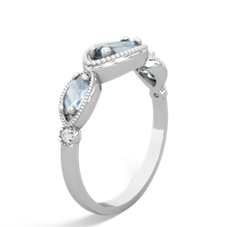 White Topaz Milgrain Marquise 14K White Gold ring R5700