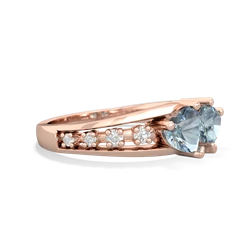 Aquamarine Heart To Heart 14K Rose Gold ring R3342