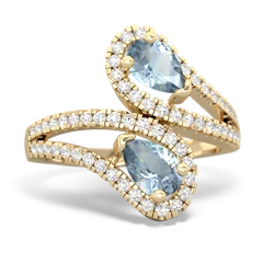 Aquamarine Diamond Dazzler 14K Yellow Gold ring R3000