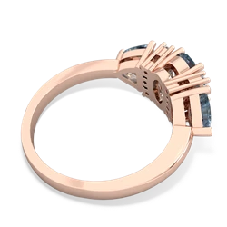 Smoky Quartz Antique Style Three Stone 14K Rose Gold ring R2186