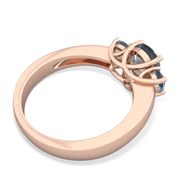 Smoky Quartz Three Stone Round Trellis 14K Rose Gold ring R4018