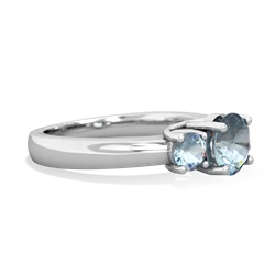 London Topaz Three Stone Round Trellis 14K White Gold ring R4018