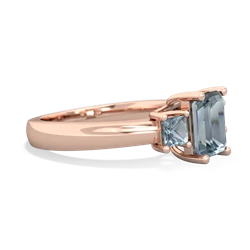 Sapphire Three Stone Emerald-Cut Trellis 14K Rose Gold ring R4021