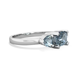 White Topaz Three Stone 14K White Gold ring R5235