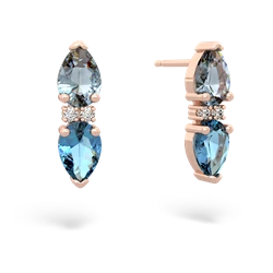 Aquamarine Bowtie Drop 14K Rose Gold earrings E0865