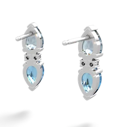 Aquamarine Bowtie Drop 14K White Gold earrings E0865