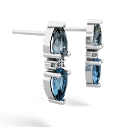 Aquamarine Bowtie Drop 14K White Gold earrings E0865