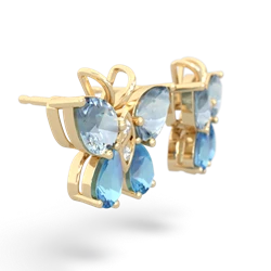 Aquamarine Butterfly 14K Yellow Gold earrings E2215