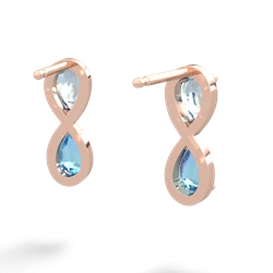 Aquamarine Infinity 14K Rose Gold earrings E5050