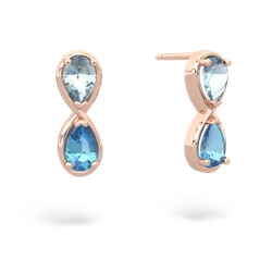 Aquamarine Infinity 14K Rose Gold earrings E5050