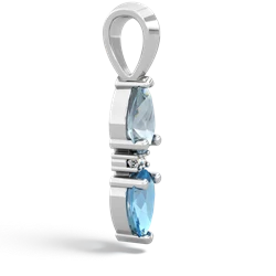 Aquamarine Bowtie Drop 14K White Gold pendant P0865