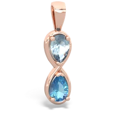 Aquamarine Infinity 14K Rose Gold pendant P5050