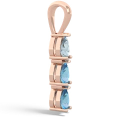 Aquamarine Dew Drops 14K Rose Gold pendant P2251