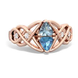 Aquamarine Keepsake Celtic Knot 14K Rose Gold ring R5300