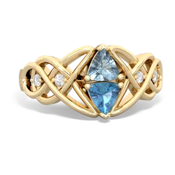 Aquamarine Keepsake Celtic Knot 14K Yellow Gold ring R5300