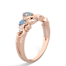 Aquamarine Crown Keepsake 14K Rose Gold ring R5740