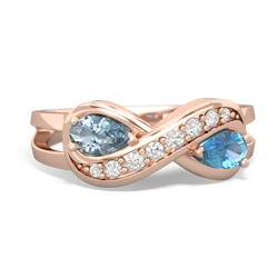 Aquamarine Diamond Infinity 14K Rose Gold ring R5390