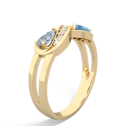 Aquamarine Diamond Infinity 14K Yellow Gold ring R5390