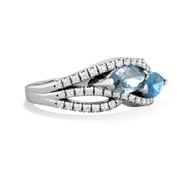 Aquamarine Diamond Rivers 14K White Gold ring R3070