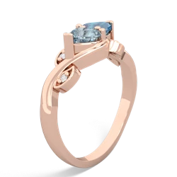 Aquamarine Floral Elegance 14K Rose Gold ring R5790