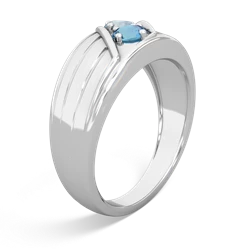 Aquamarine Men's Streamline 14K White Gold ring R0460