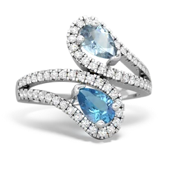 Aquamarine Diamond Dazzler 14K White Gold ring R3000