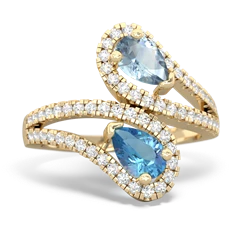 Aquamarine Diamond Dazzler 14K Yellow Gold ring R3000