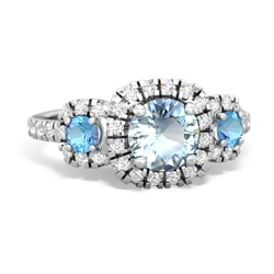 Aquamarine Regal Halo 14K White Gold ring R5350