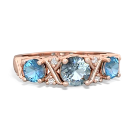 Aquamarine Hugs And Kisses 14K Rose Gold ring R5016