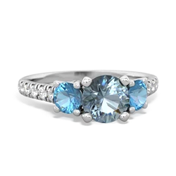 Aquamarine Pave Trellis 14K White Gold ring R5500