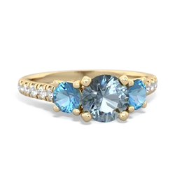 Aquamarine Pave Trellis 14K Yellow Gold ring R5500